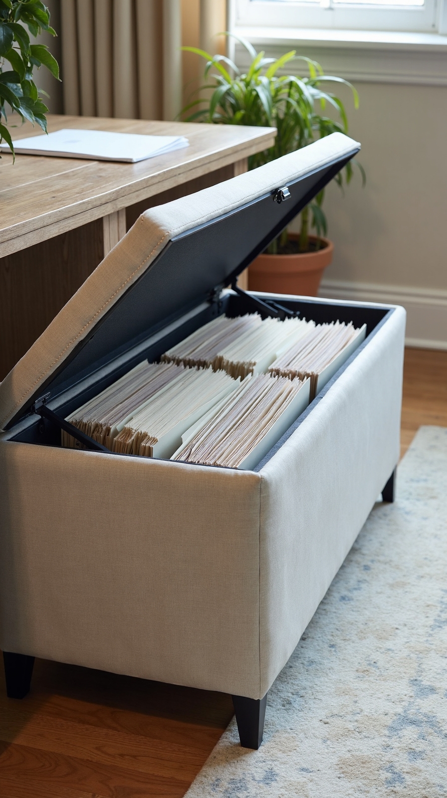 concealed document storage comfortable seating