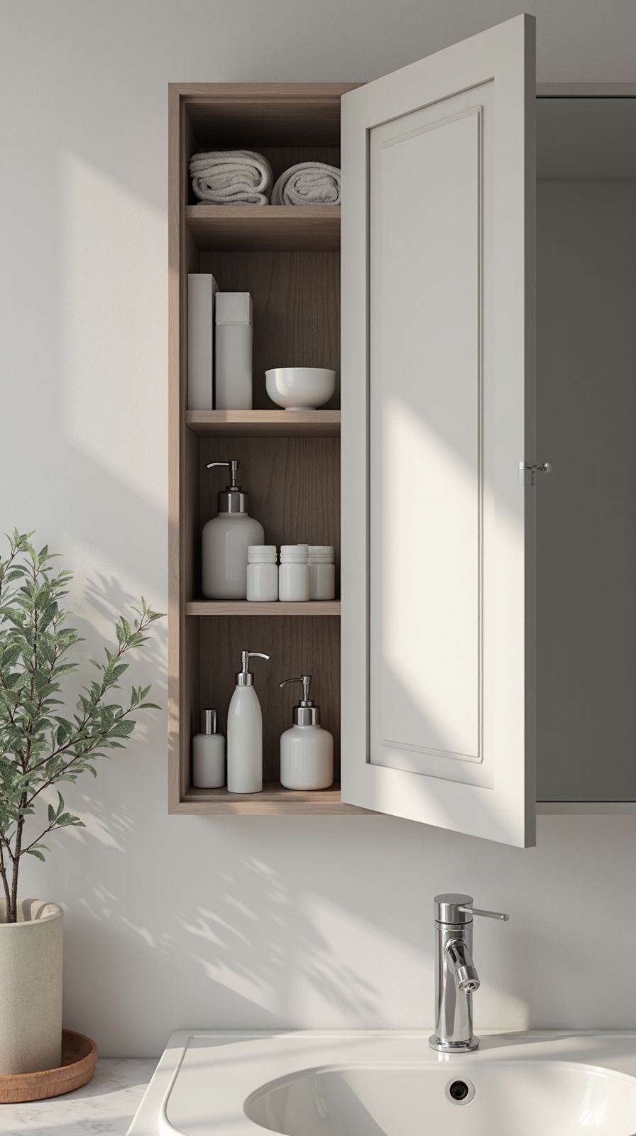 concealed storage maximizes bathroom efficiency