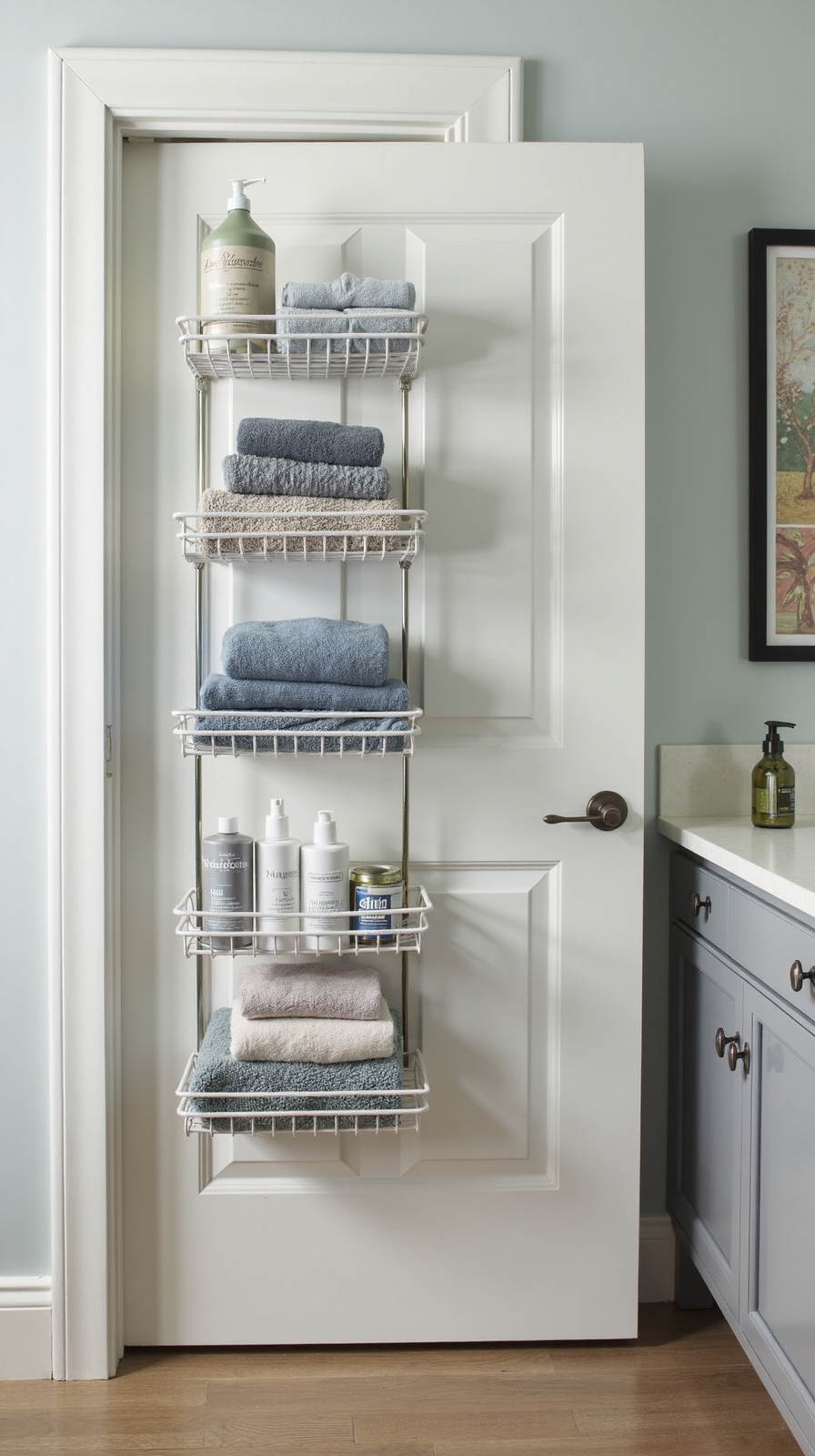 concealed vertical bathroom storage solution