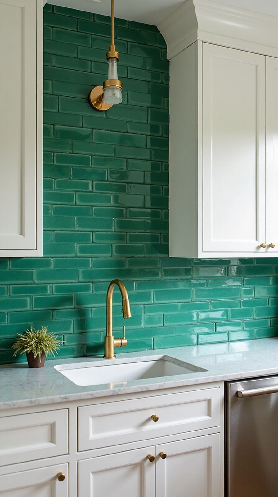 confident bold colorful kitchen tile design