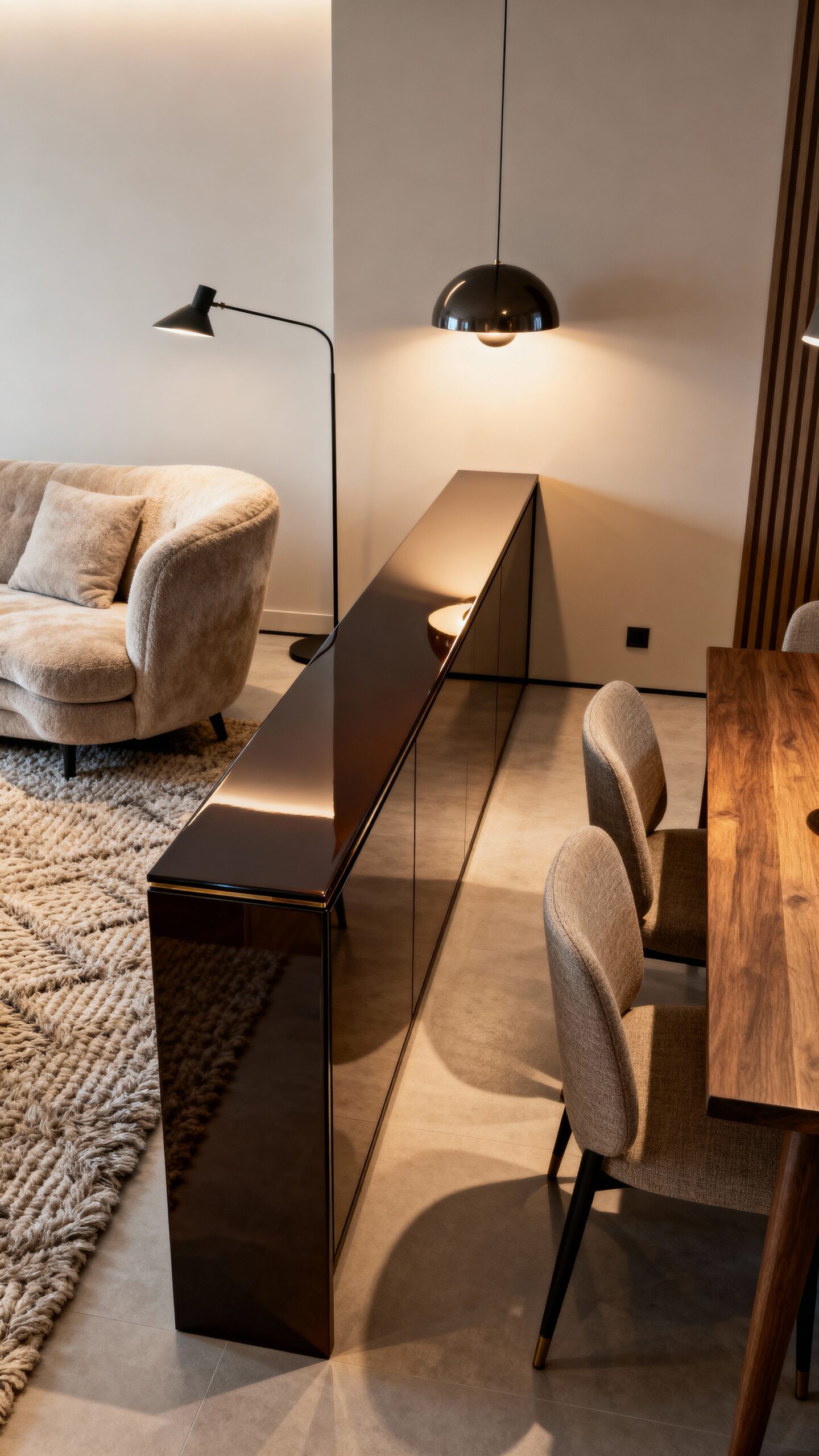 console table as room divider