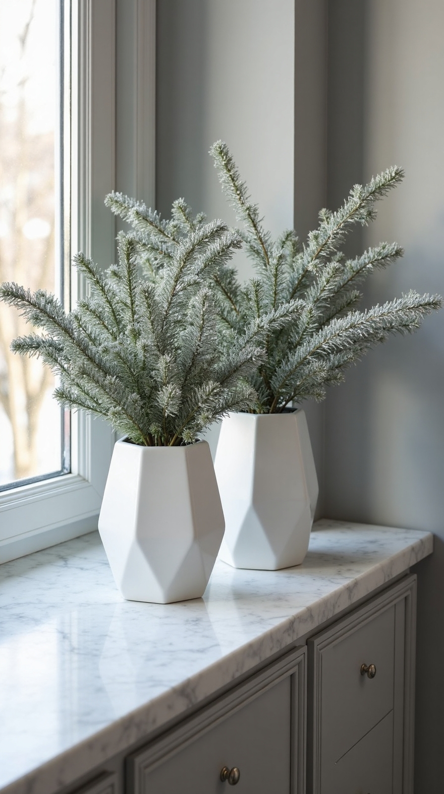 contemporary evergreen planter arrangements