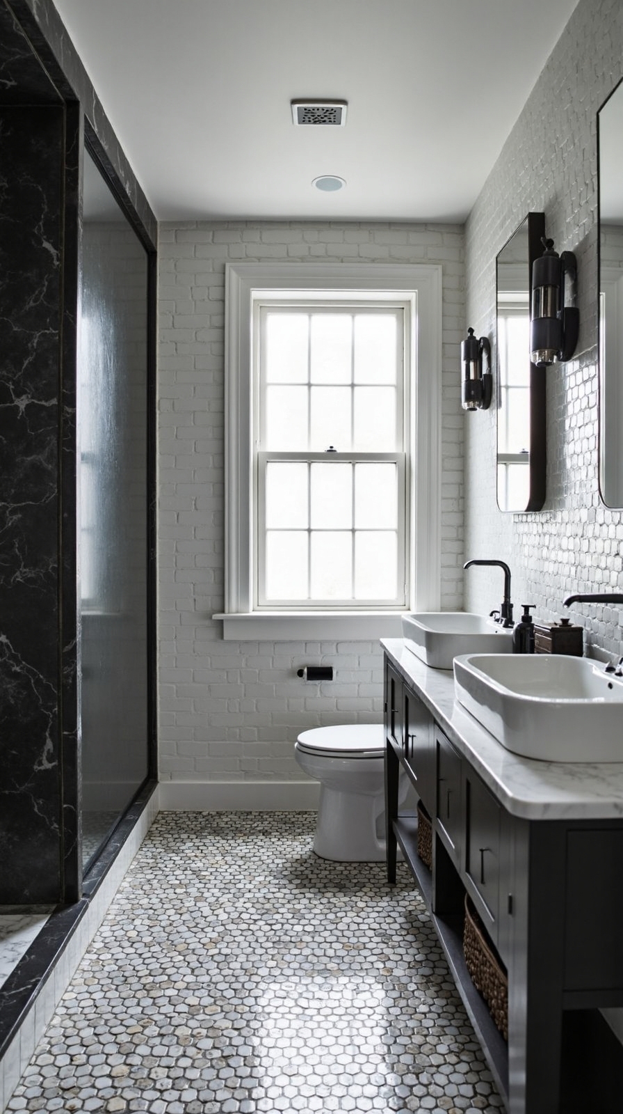 contemporary geometric bathroom bliss