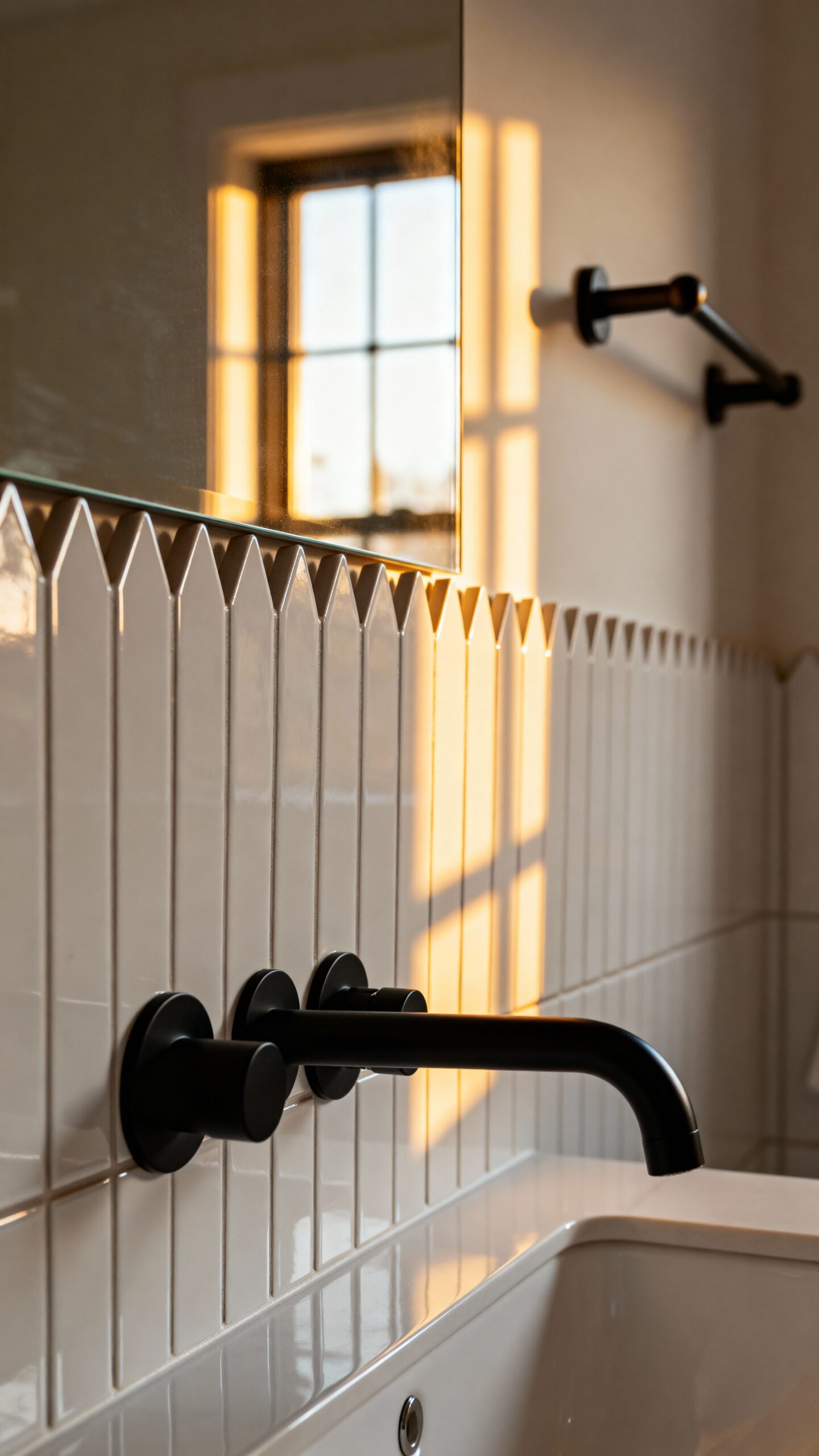 contemporary geometric bathroom tiles