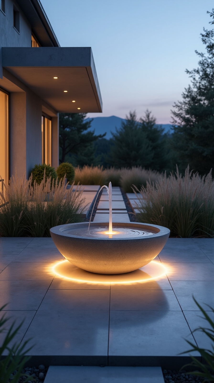 contemporary minimalist lighting fountain