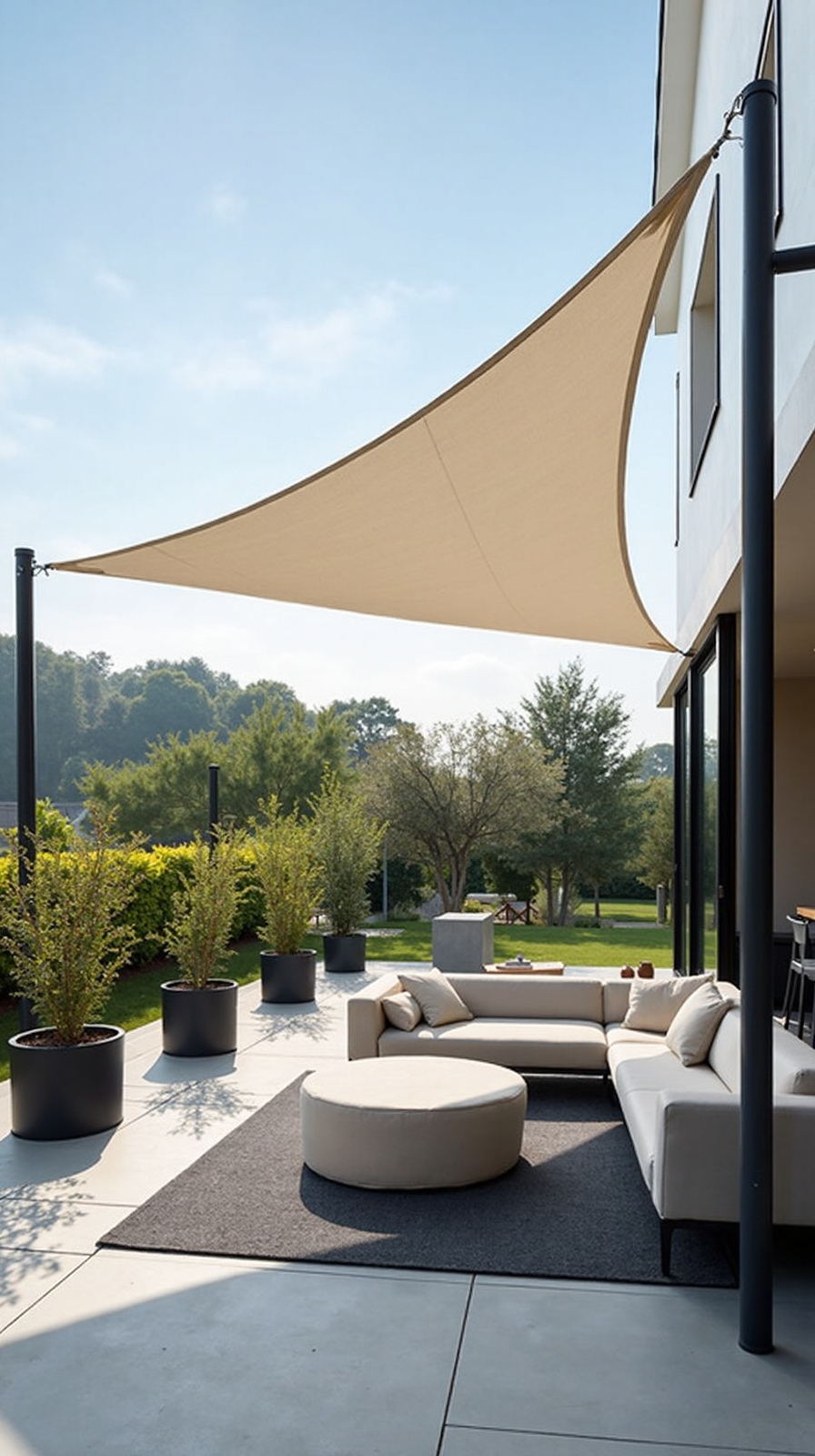 contemporary sail shade canopy