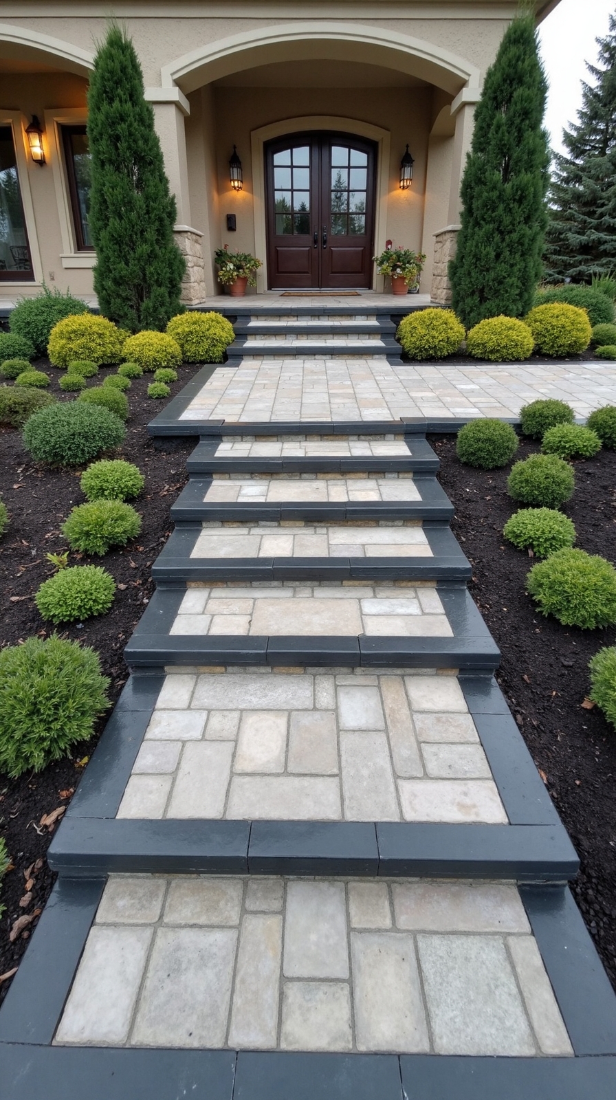 contrasting edge treatments for paver steps