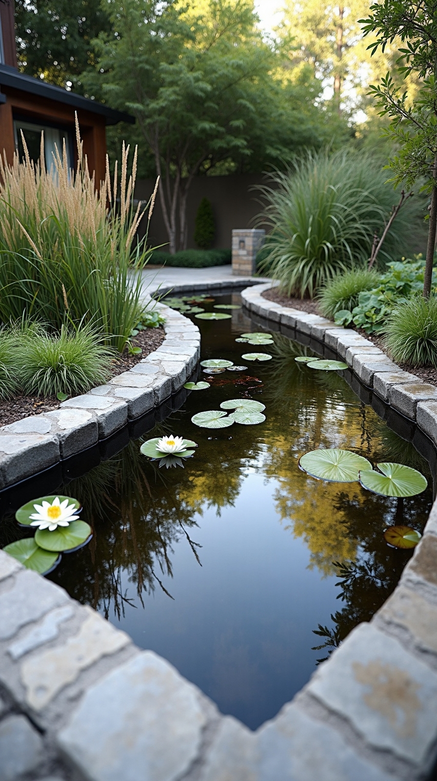 corner water feature focal point