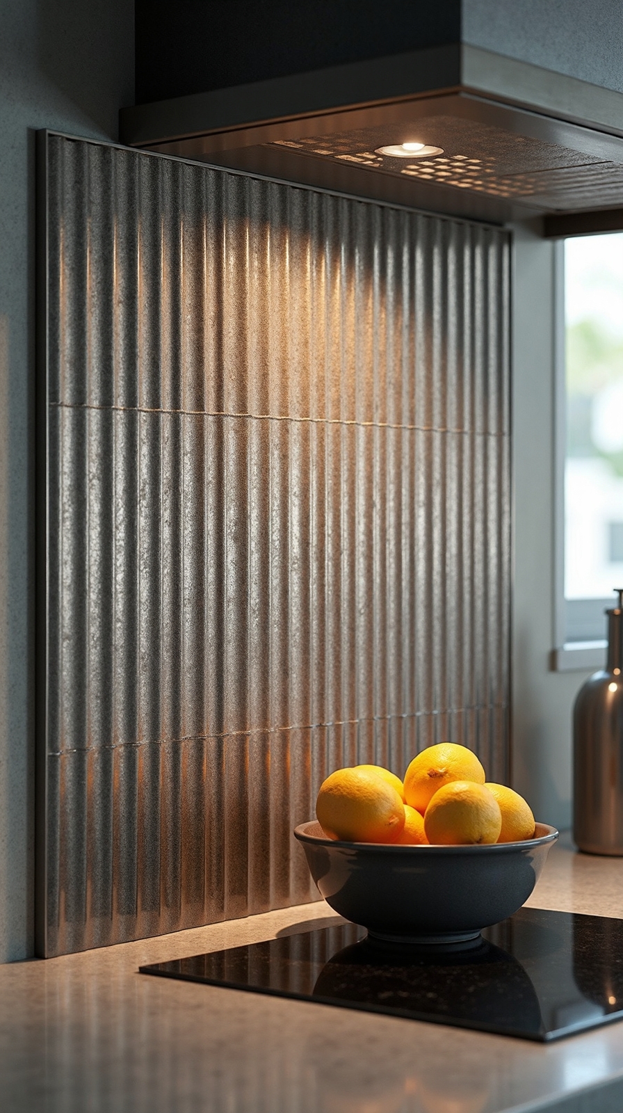 corrugated metal inspired ceramic sophistication