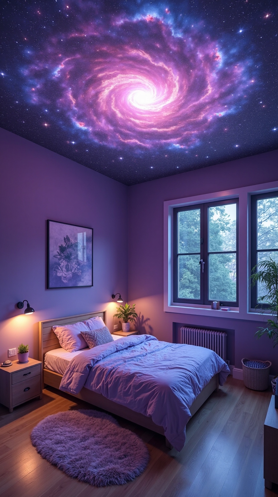 cosmic bedroom galaxy mural transformation