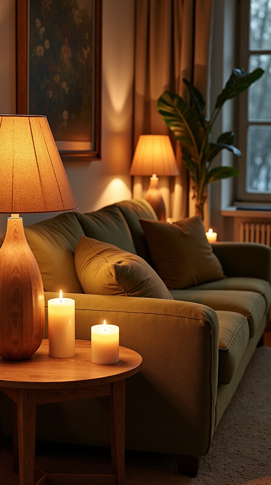 cozy ambient lighting enhances living space