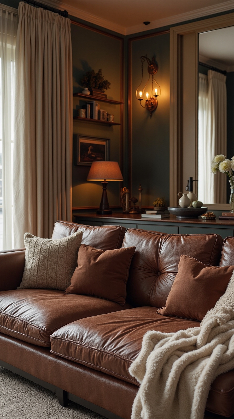 cozy chocolate living room comfort