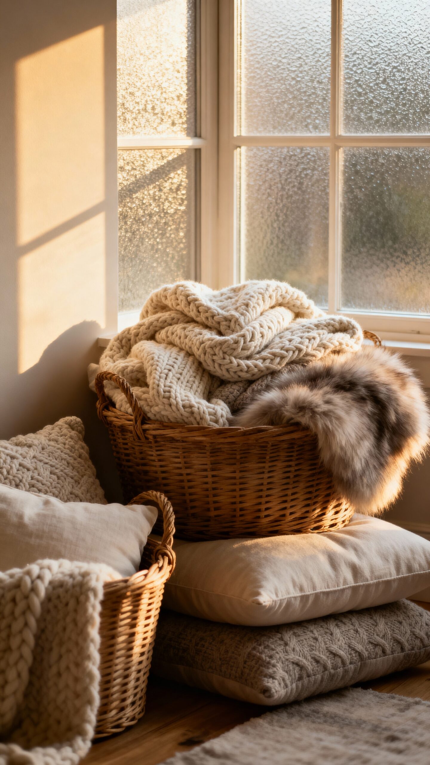 cozy corners with layered blankets