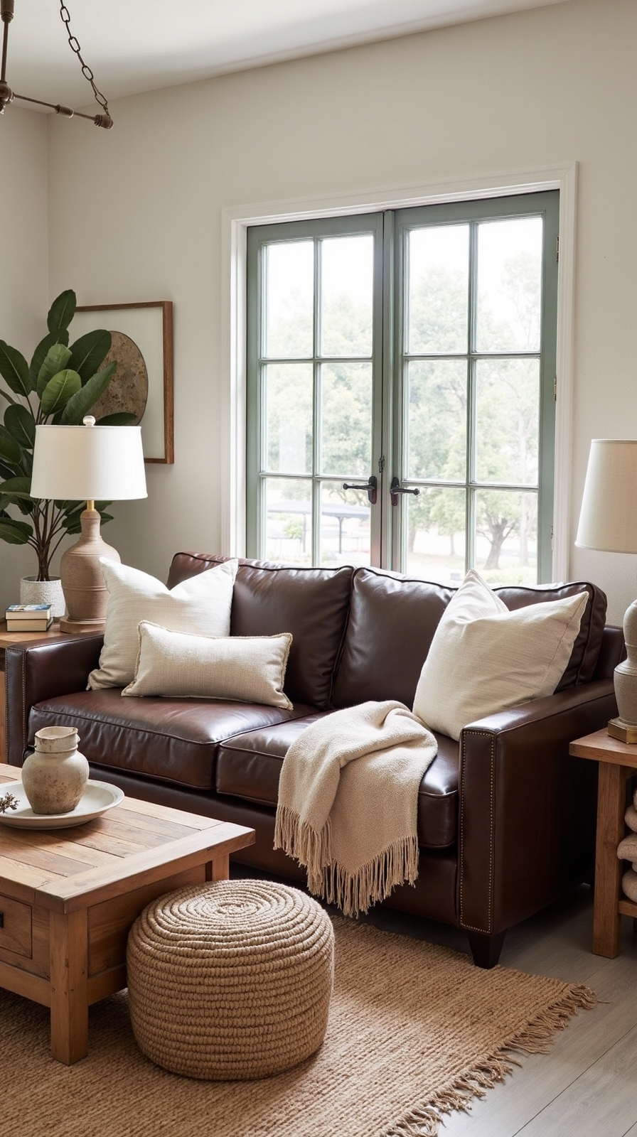 cozy farmhouse comfort in neutrals