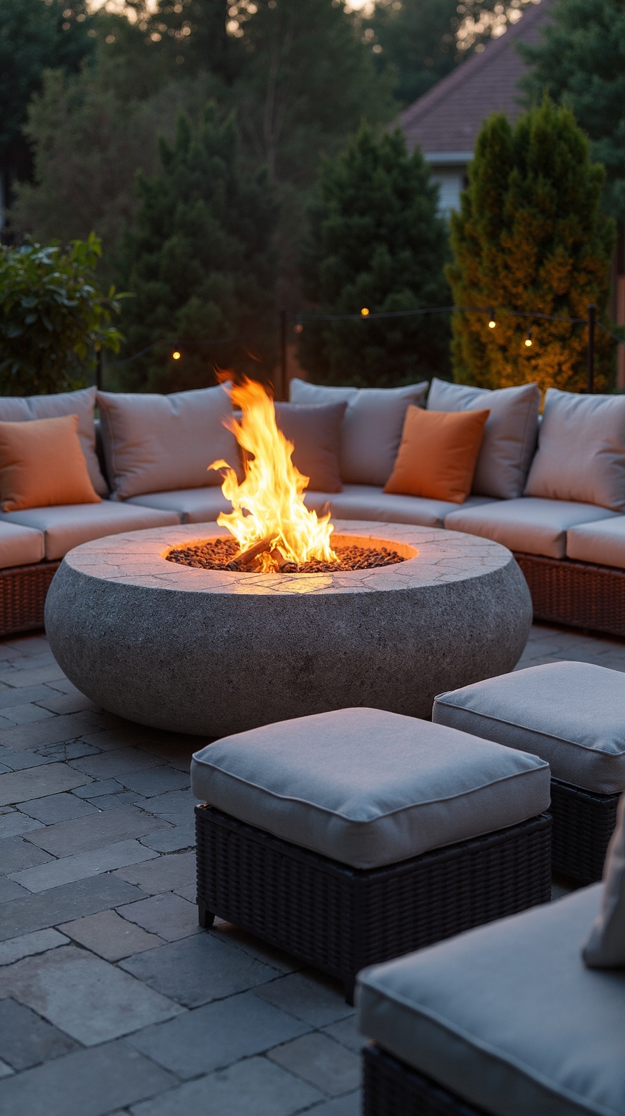 cozy fire pit lounge seating