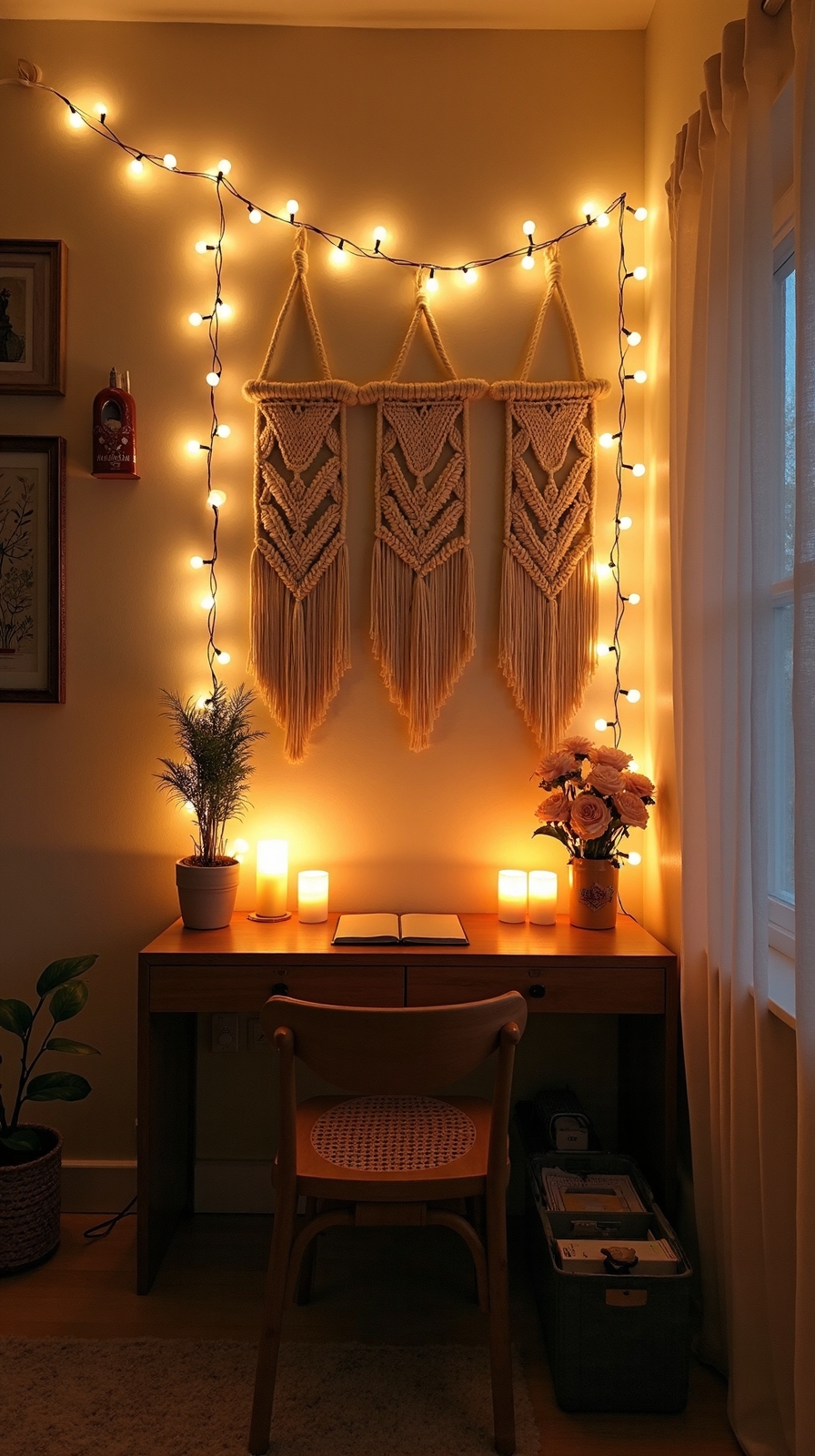 cozy flexible workspace ambiance lighting