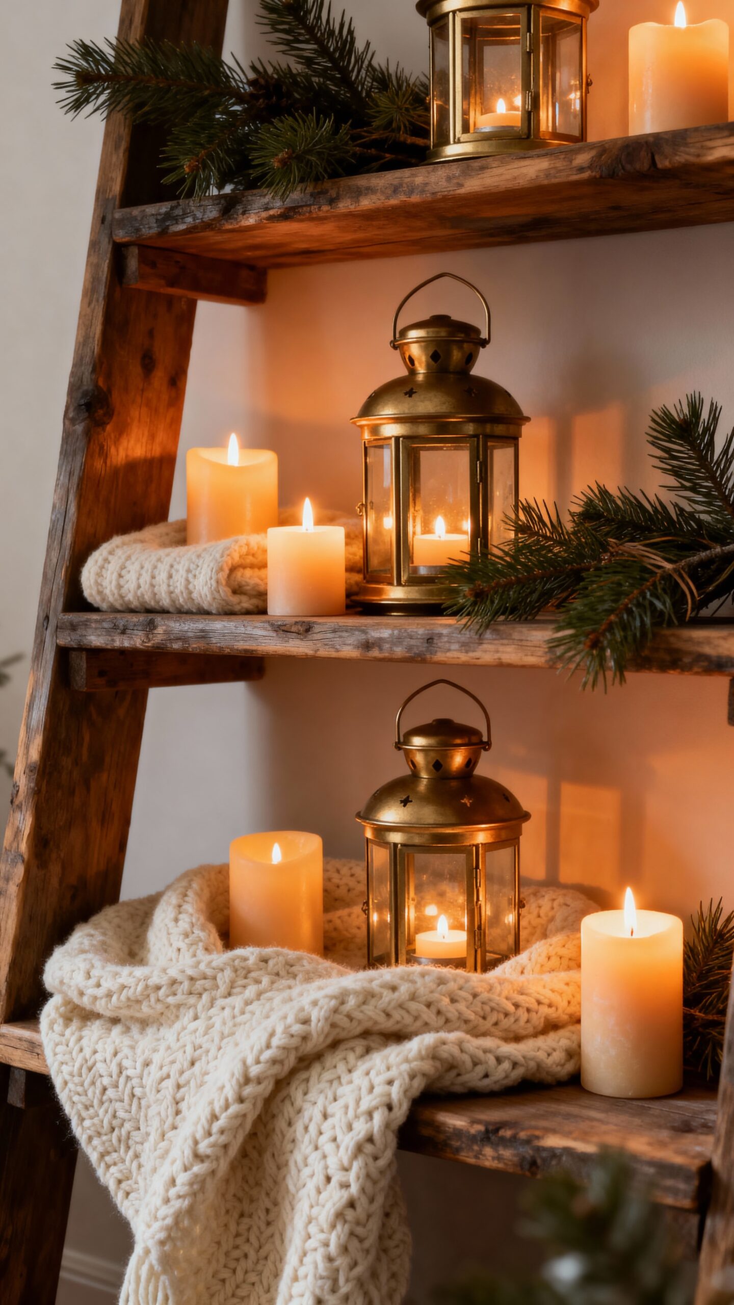 cozy hygge flickering candlelight ambiance
