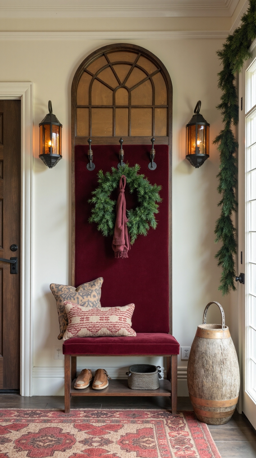 cozy inviting winter entryway decor