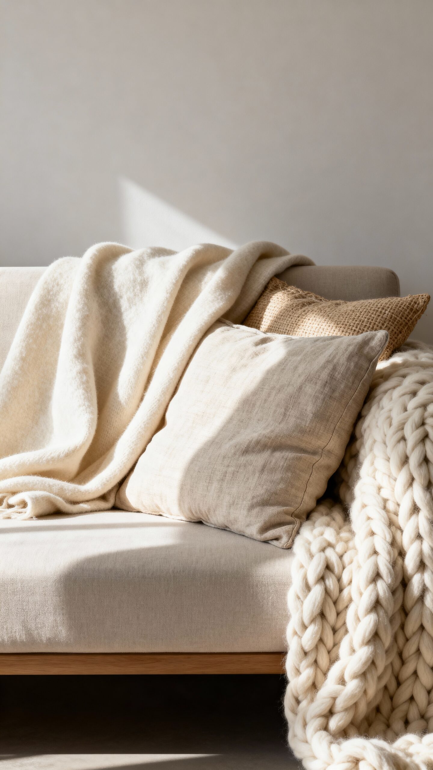 cozy layered neutral textured decor