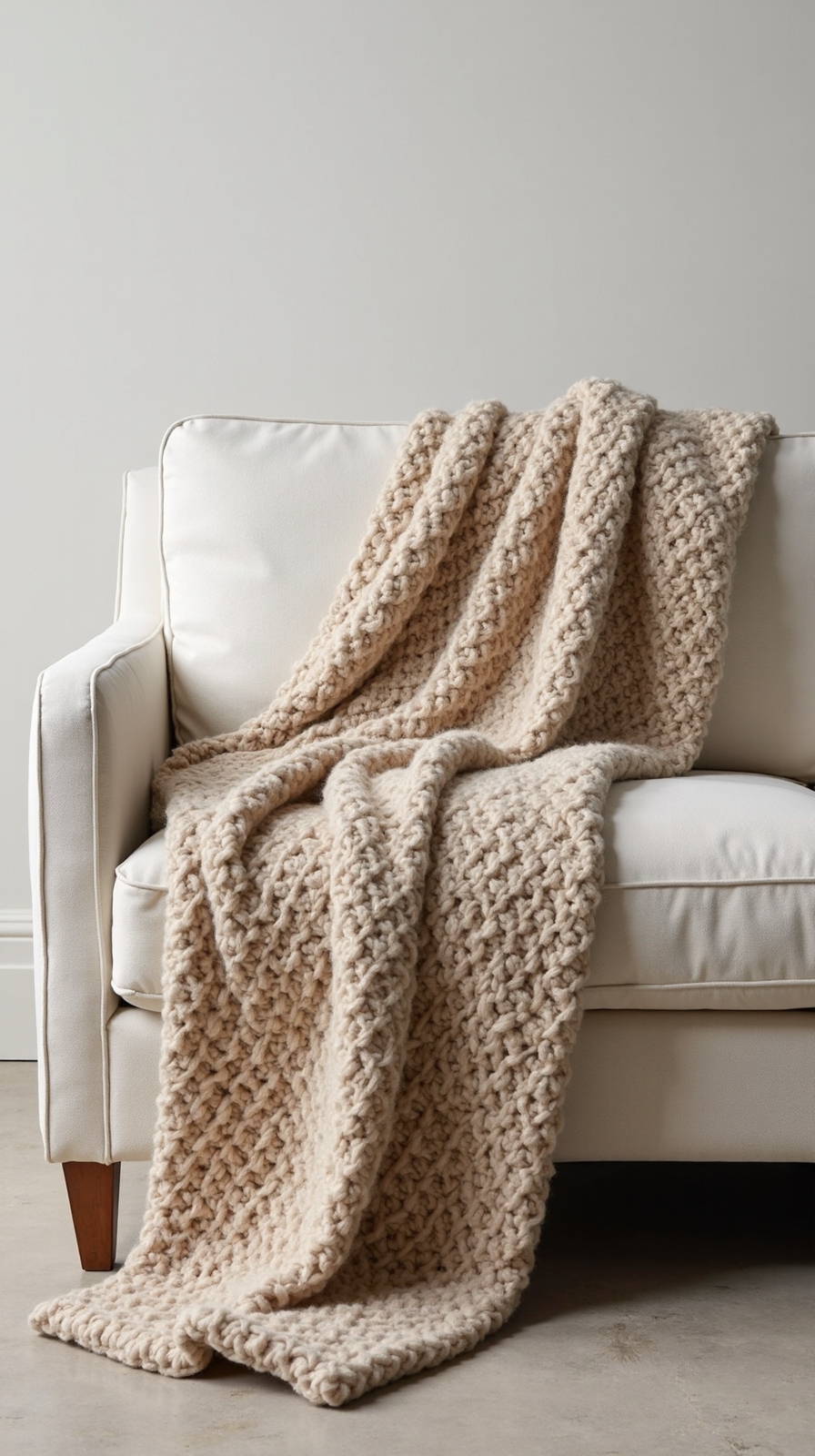 cozy layered neutral textured throws