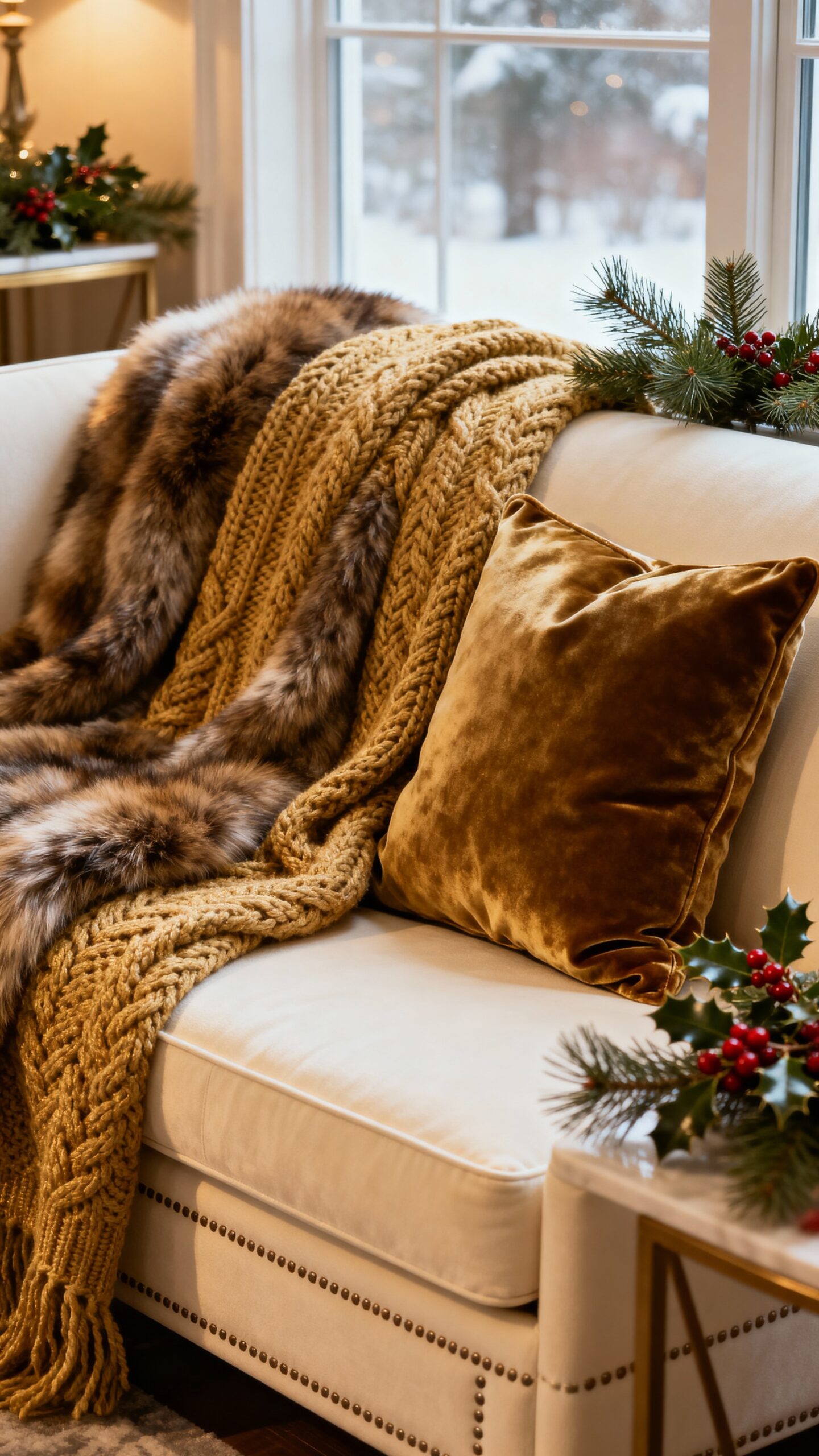 cozy layered textured living room decor