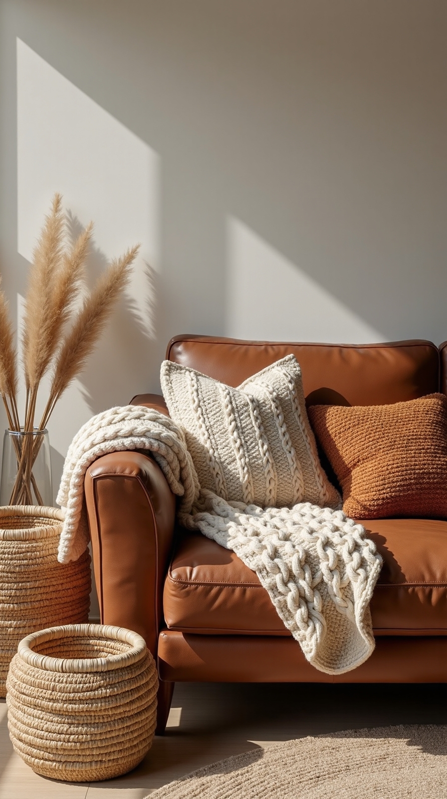 cozy layered textured living space