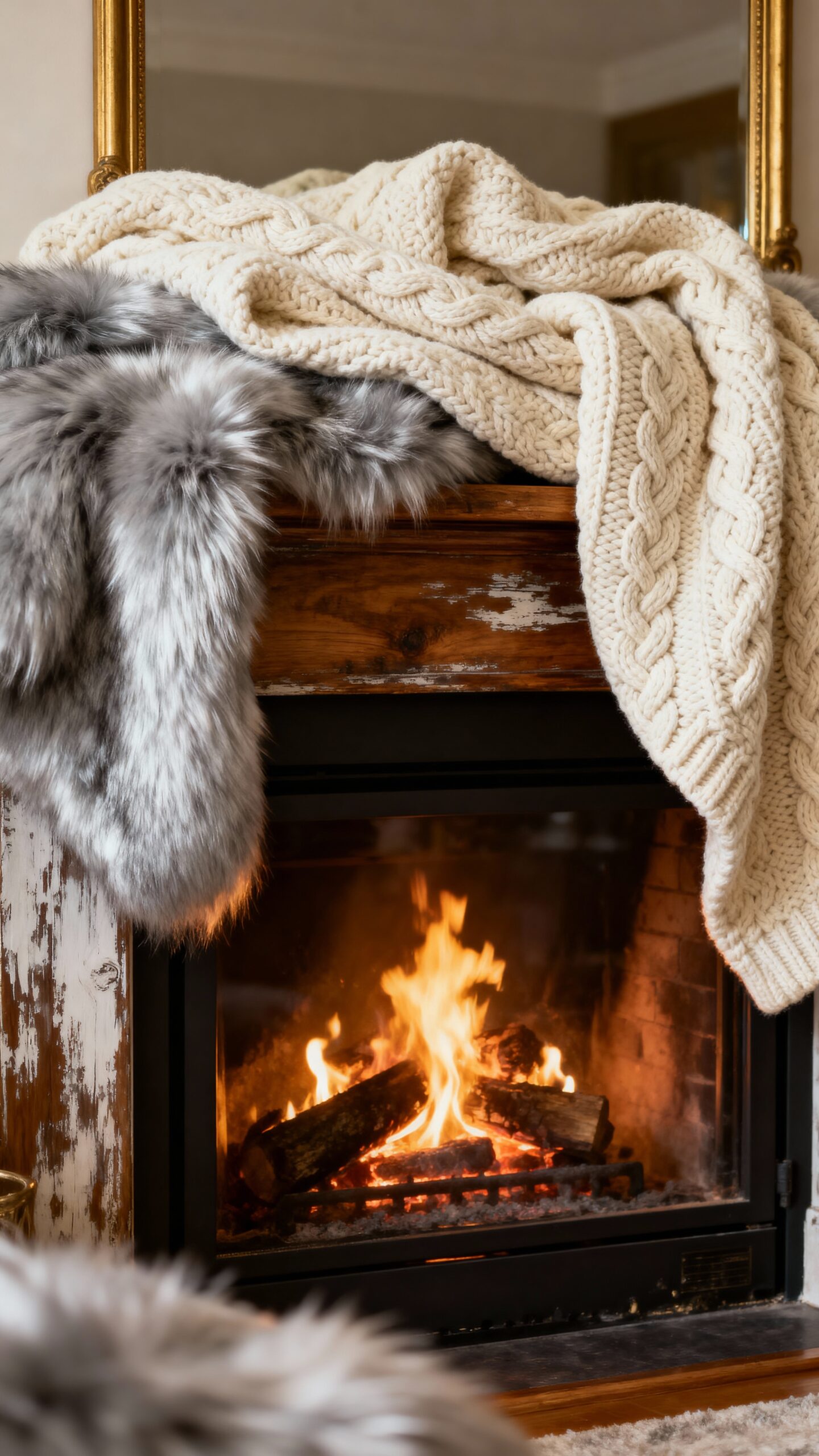 cozy layered textured winter blankets