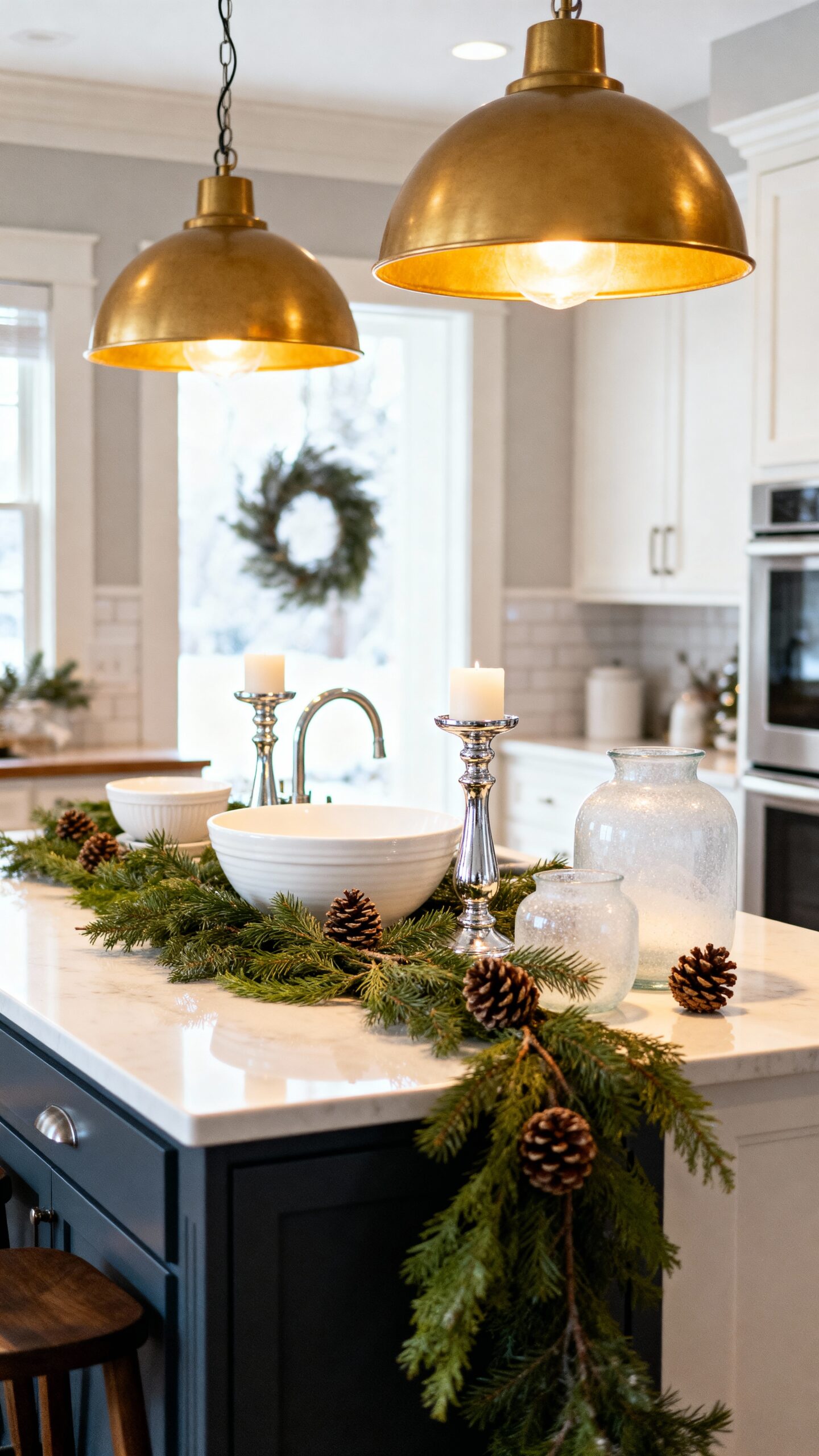 cozy layered winter kitchen centerpiece