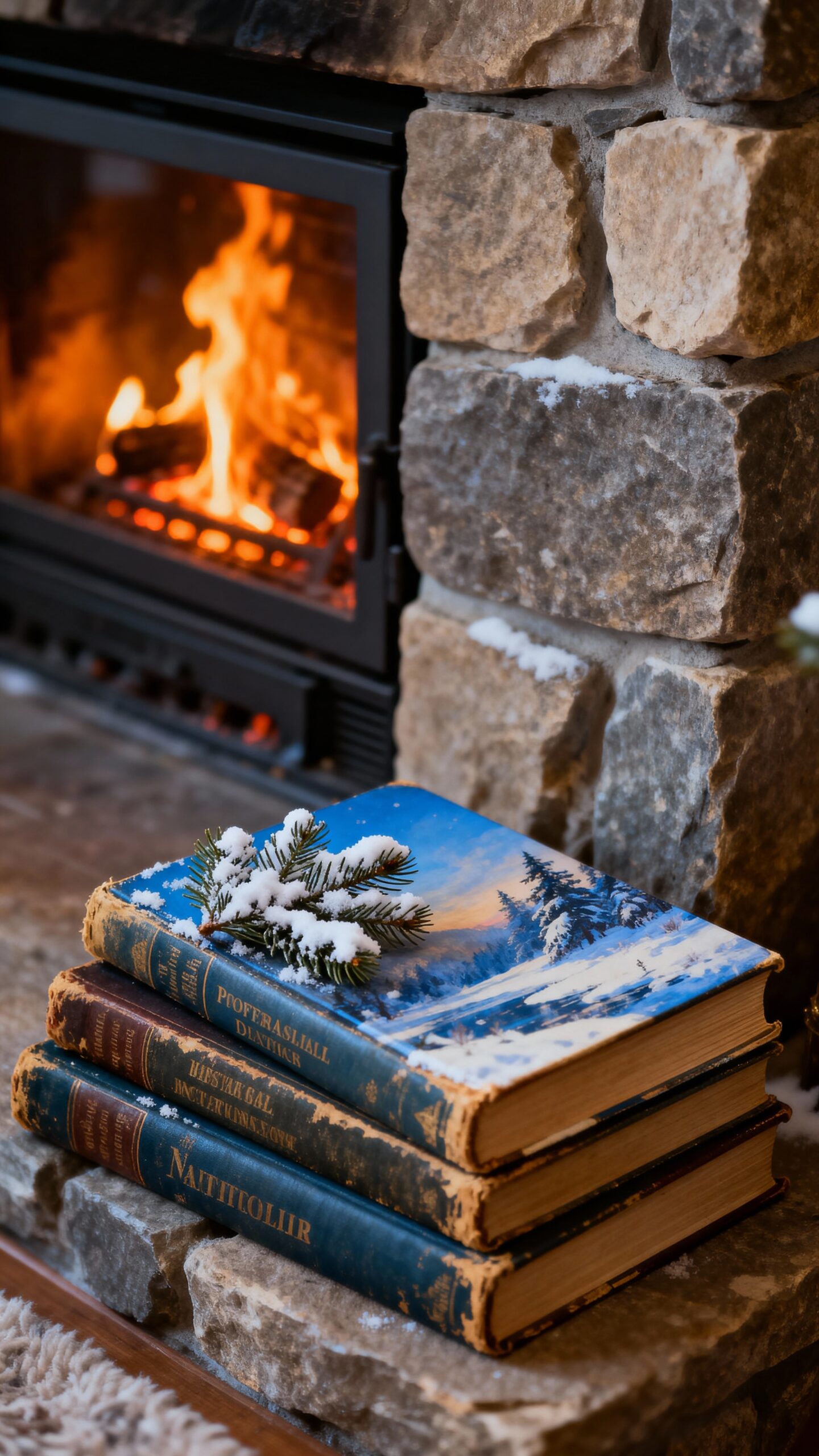 cozy literary winter book displays