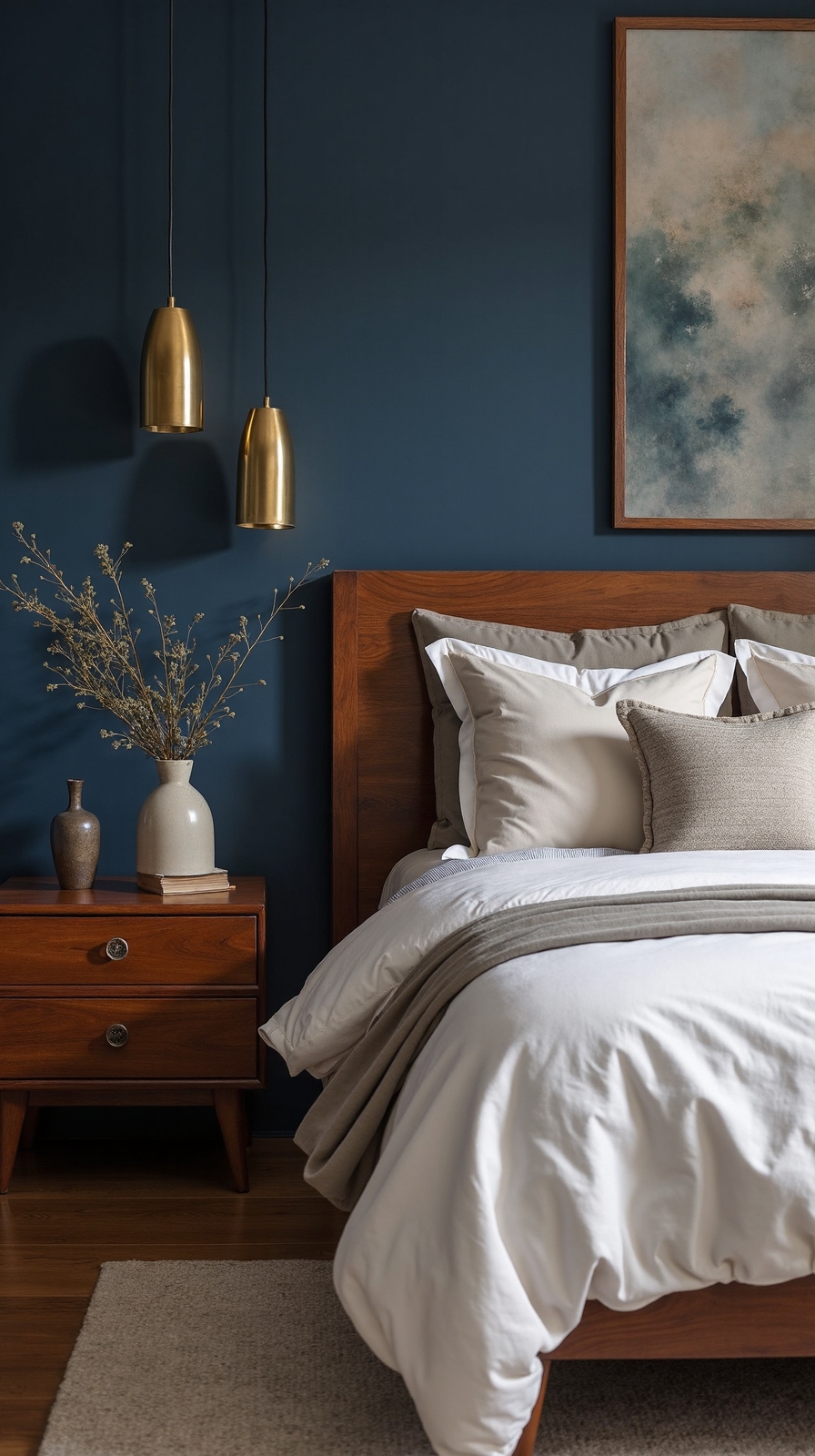 cozy midnight blue wood retreat