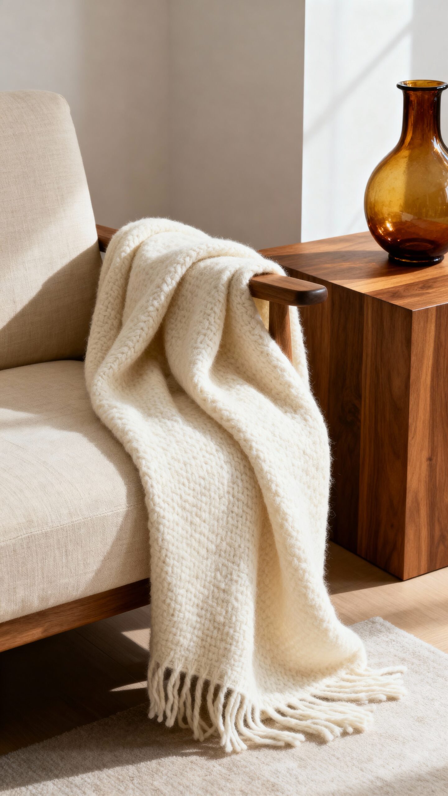 cozy minimalist monochromatic warm decor