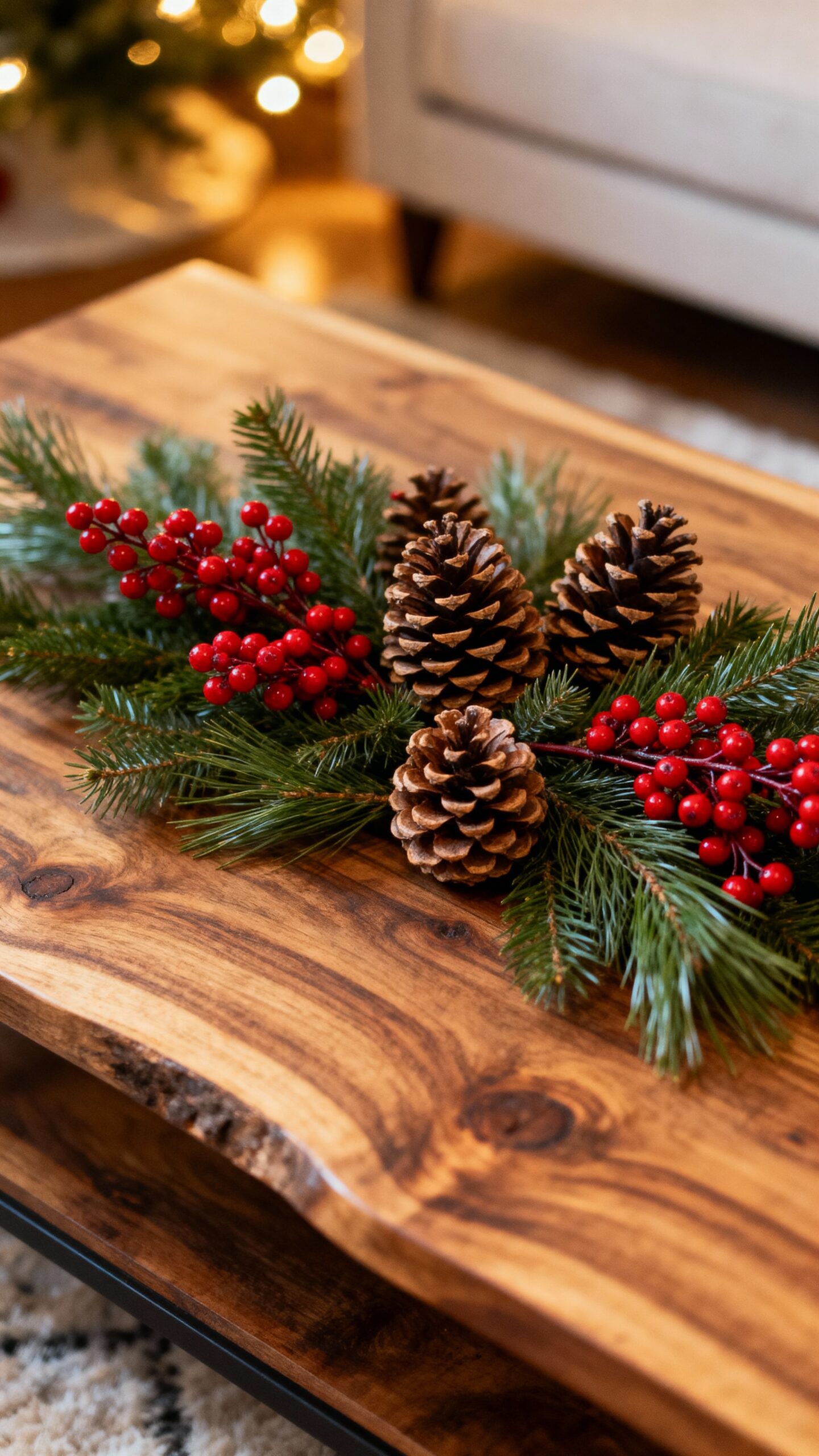 cozy natural seasonal effortless winter centerpiece