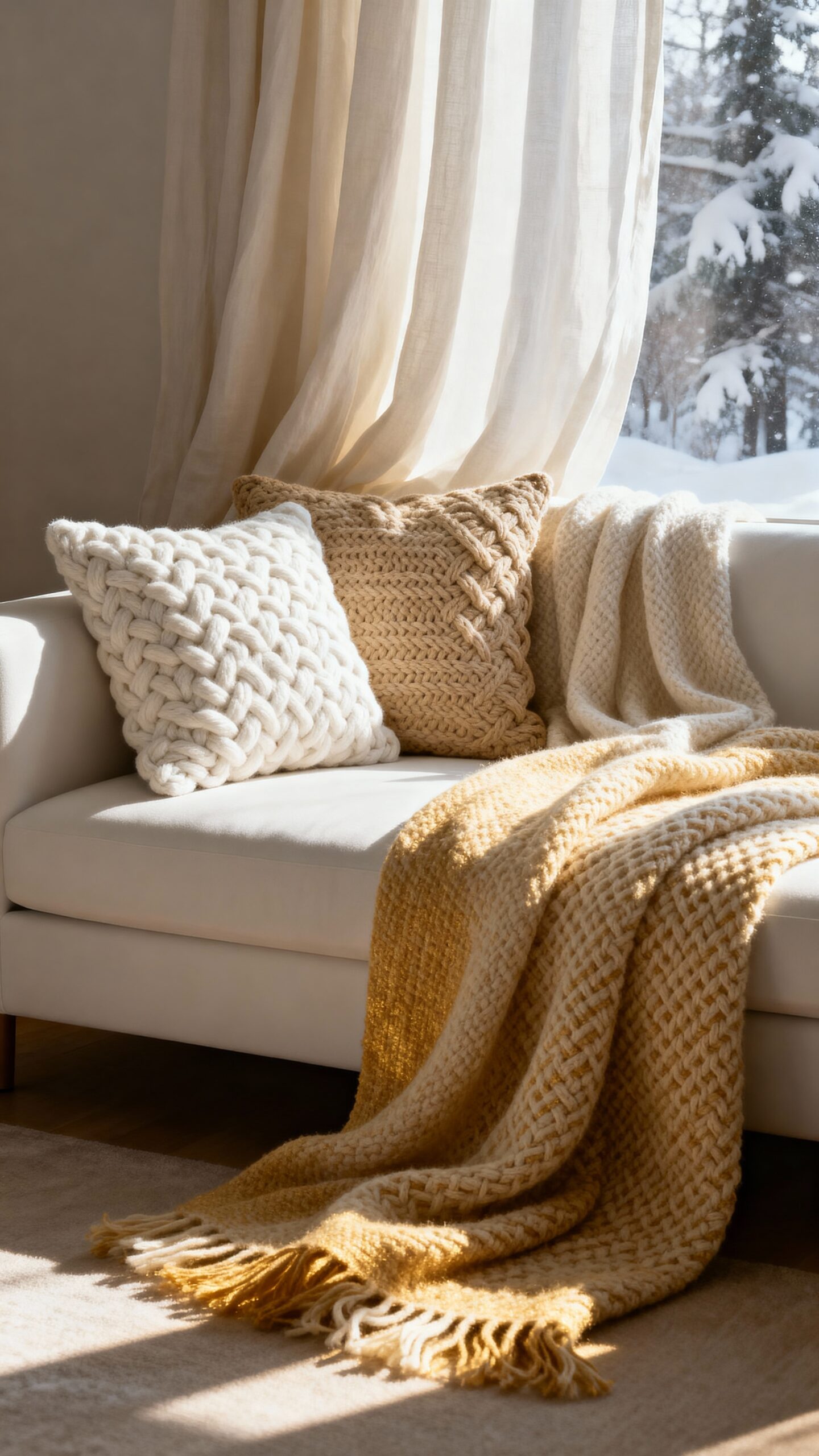 cozy neutral textiles instant warmth