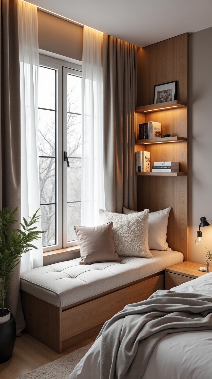cozy nook maximizes corner space