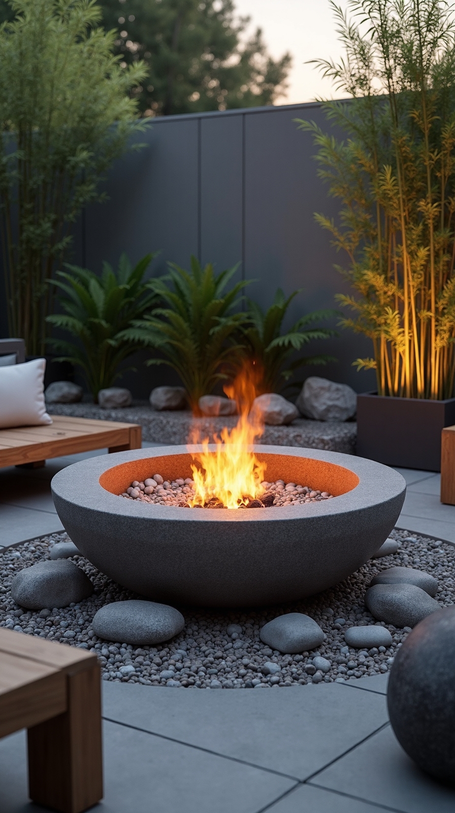 cozy outdoor fire feature centerpiece