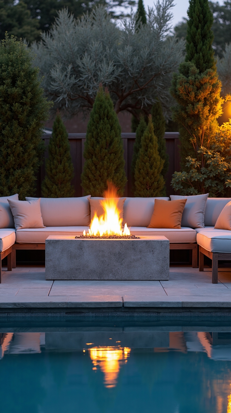 cozy outdoor fire pit lounge