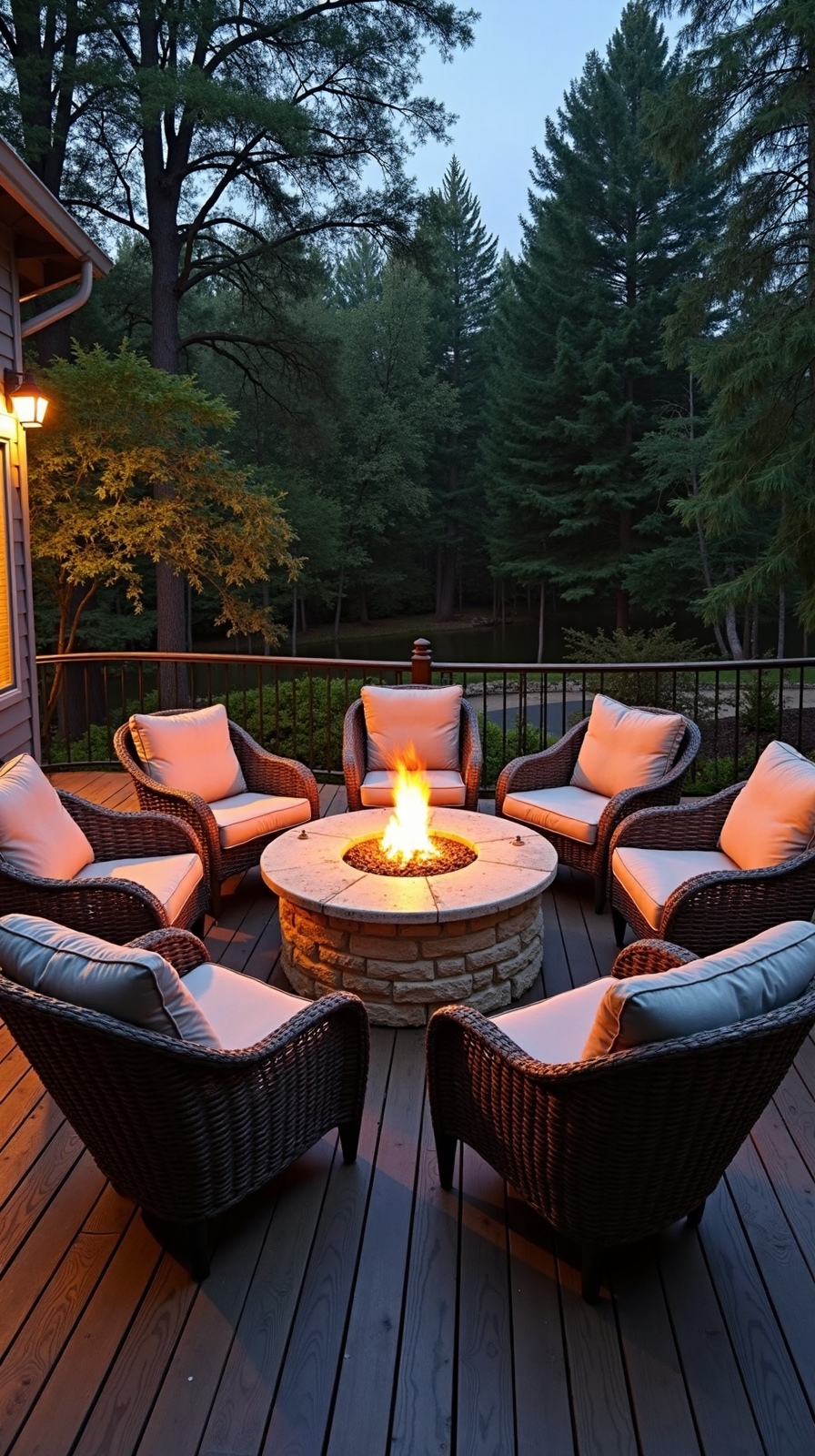 cozy outdoor fireside conversation settings