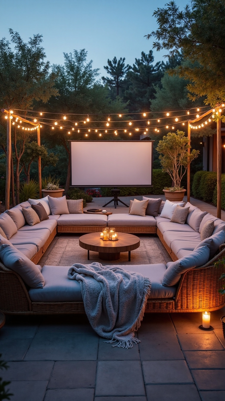cozy outdoor movie theater experience