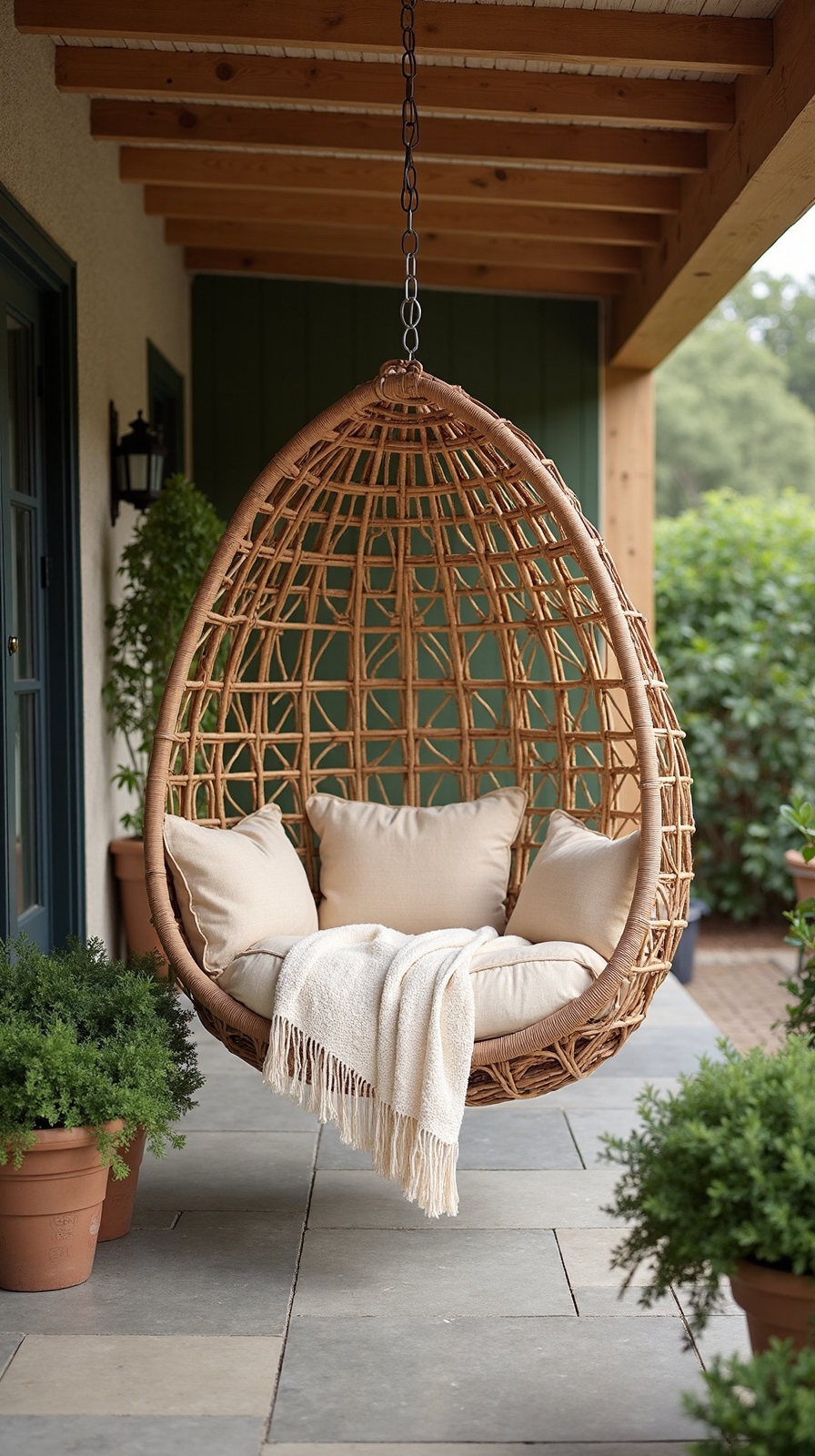 cozy outdoor swing chair retreat