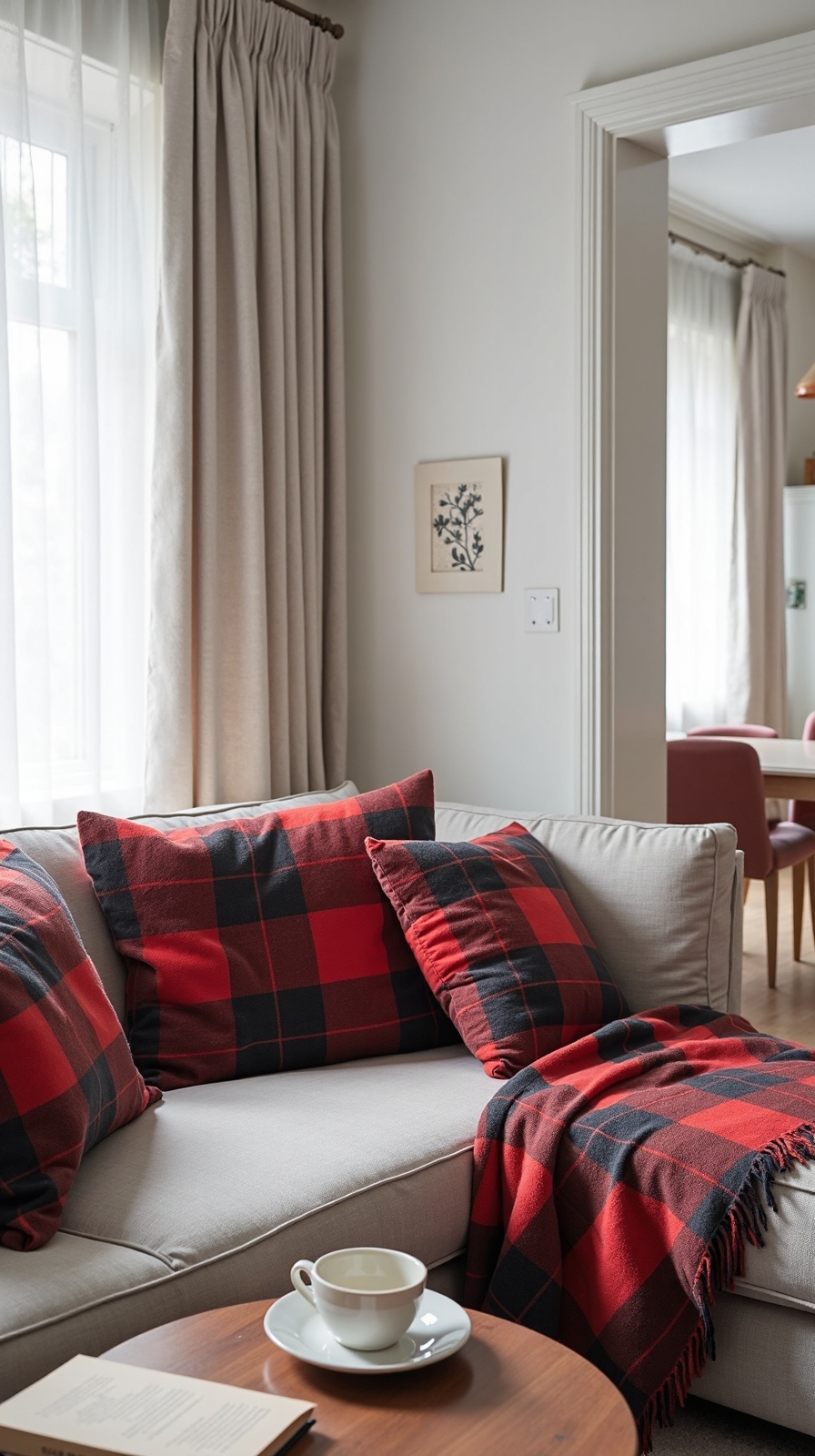 cozy plaid winter decor accents