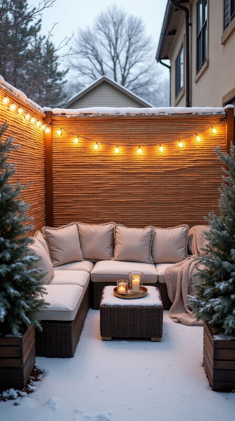 cozy private protected outdoor winter seating
