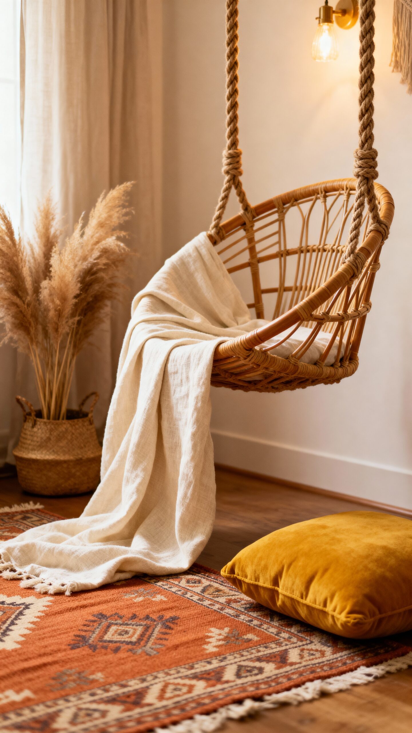 cozy reading nook suspended in style