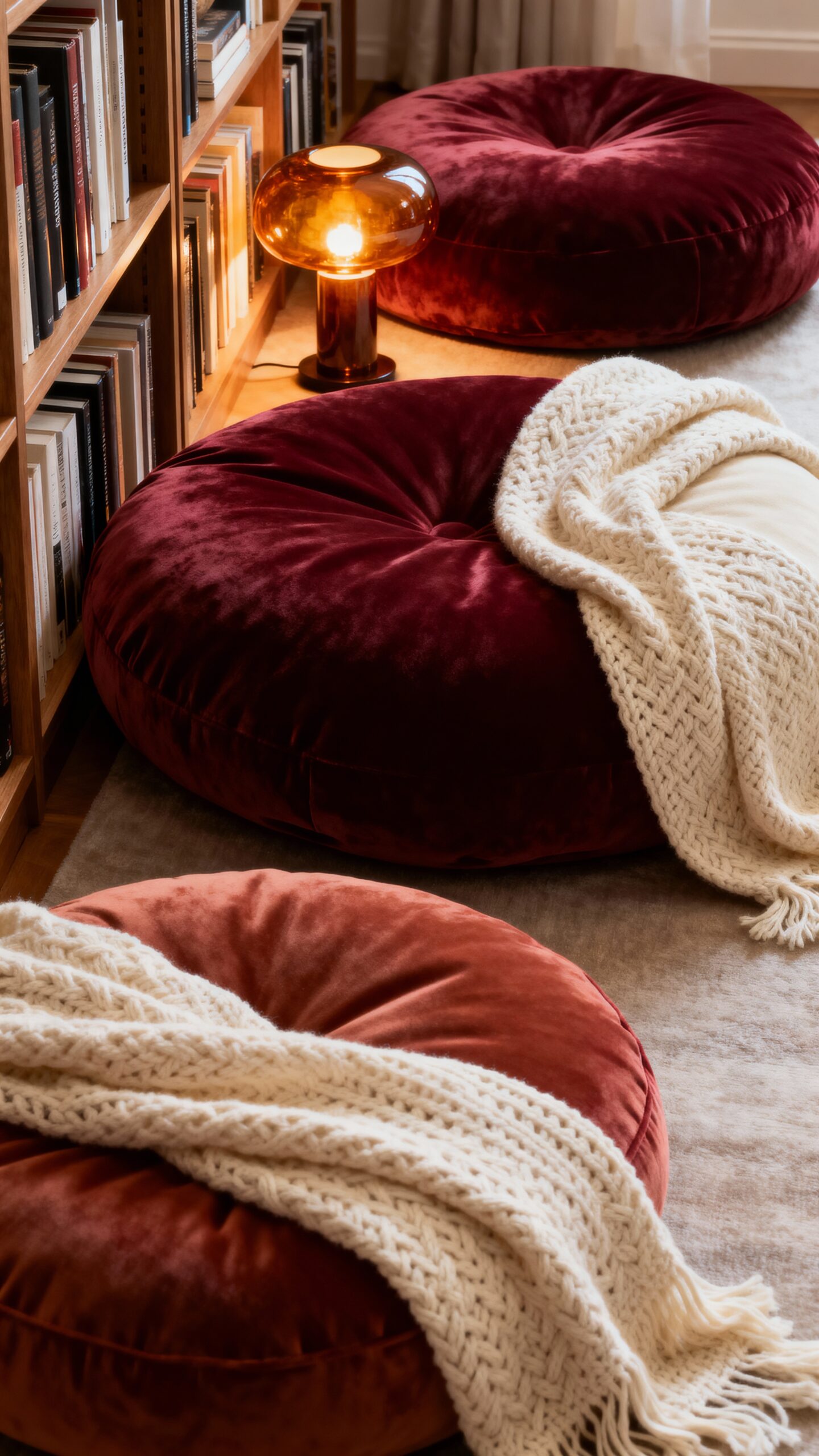 cozy reading nooks with oversized cushions