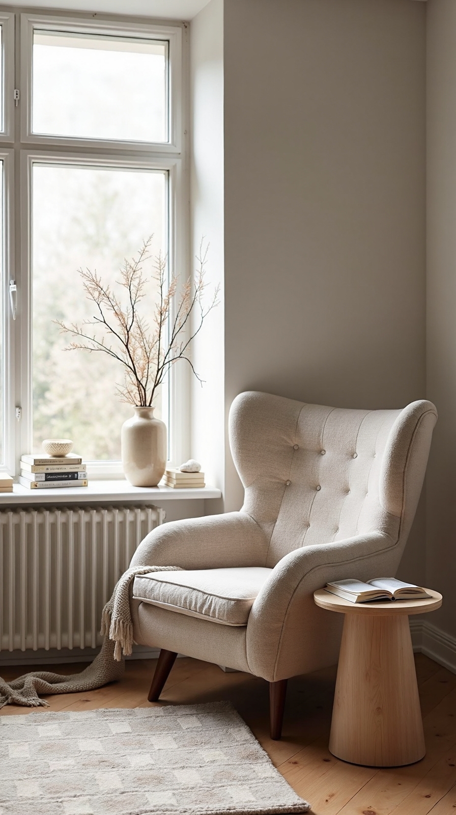 cozy reading retreat with accent chair