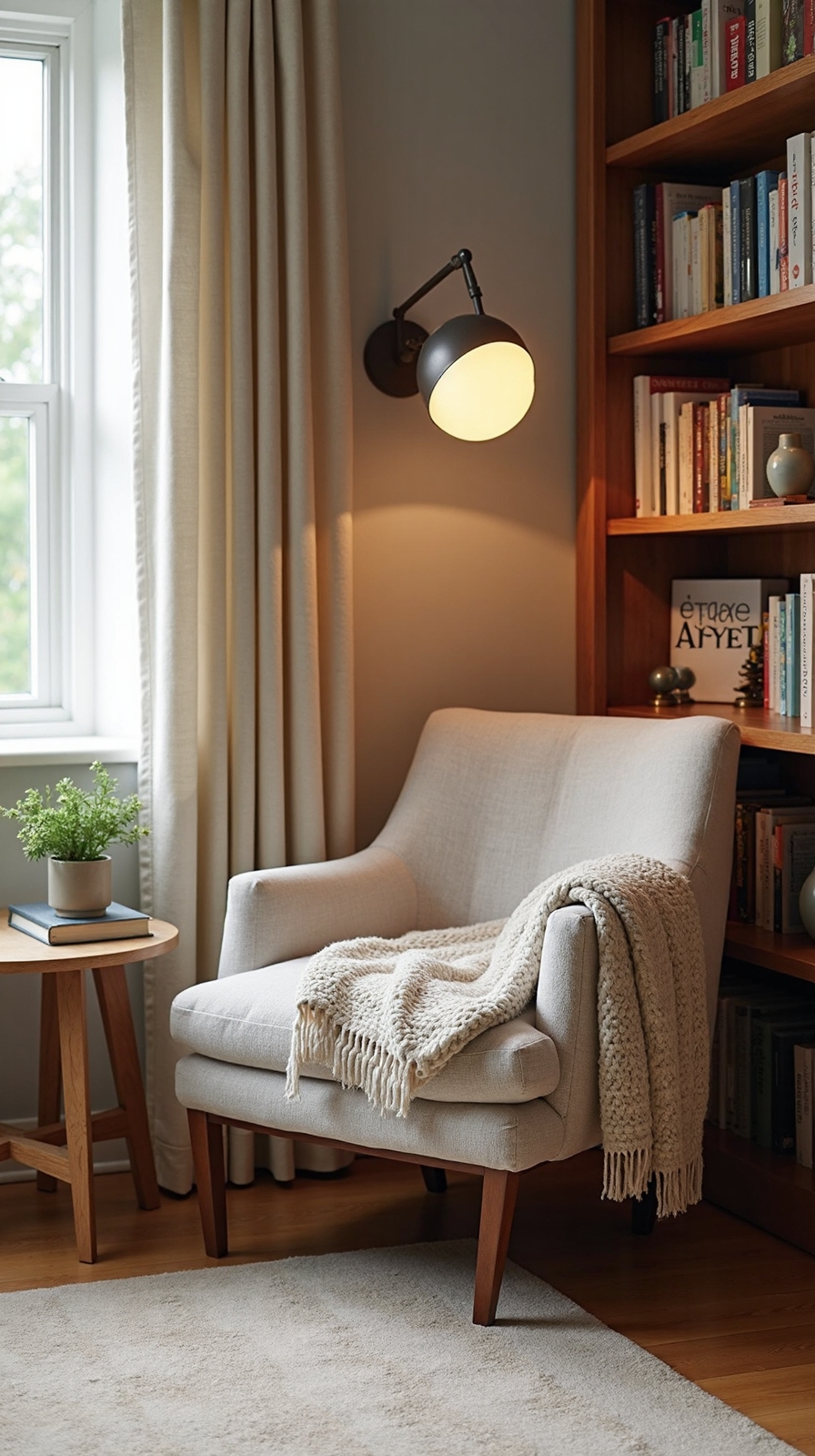 cozy reading retreat with accent chair