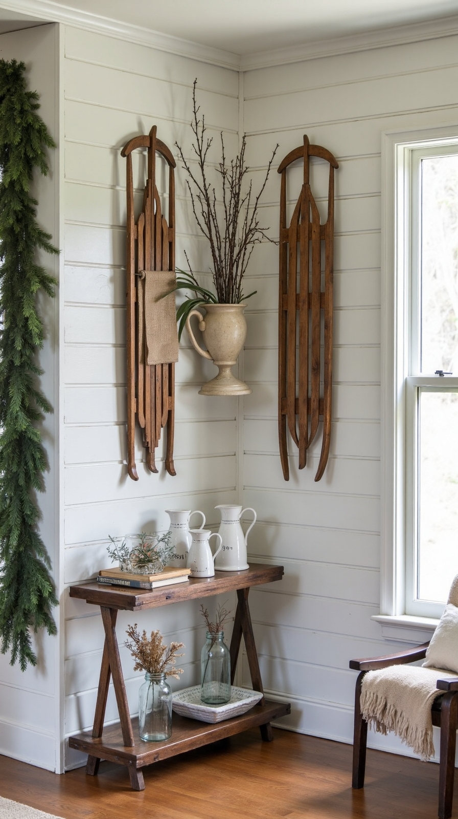 cozy rustic nostalgic sled decor ideas