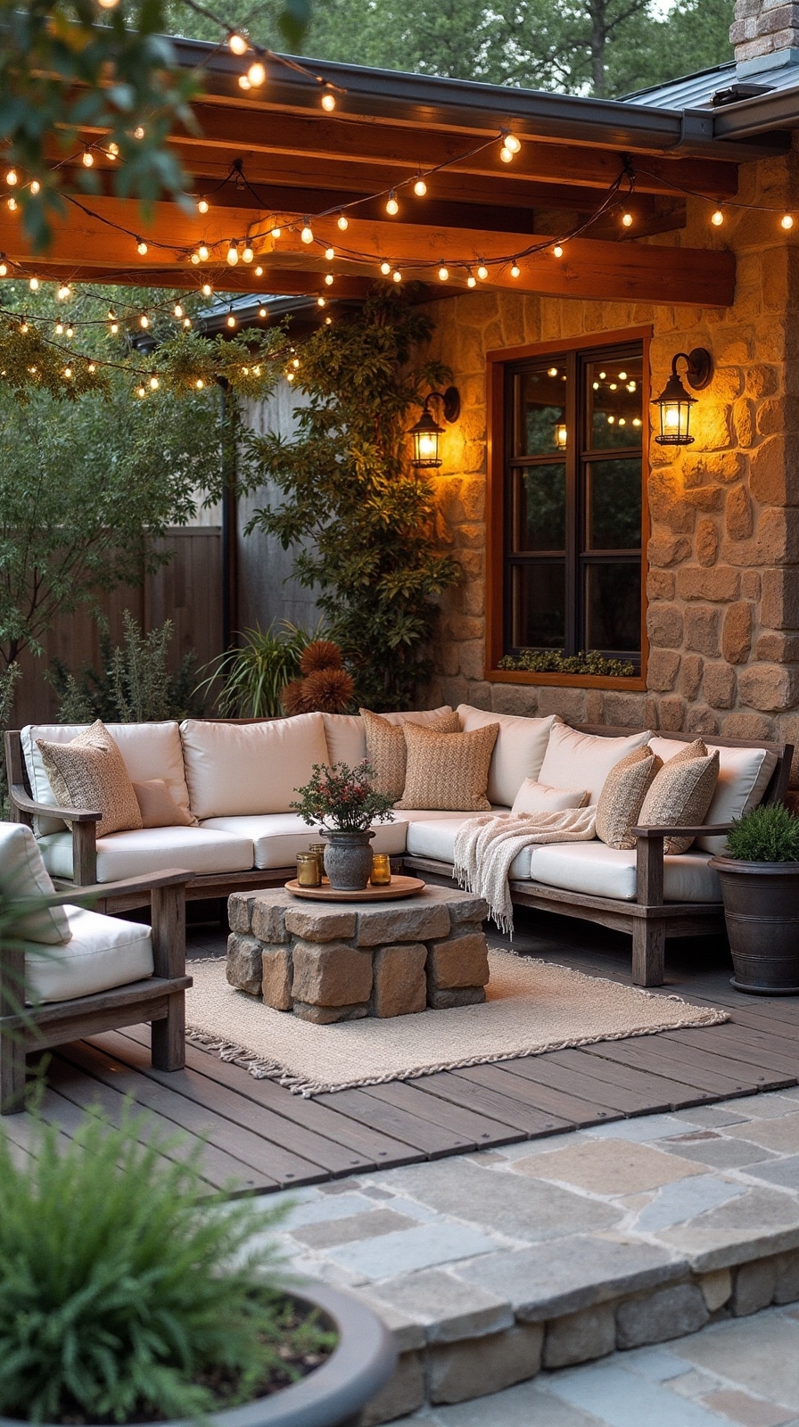 cozy rustic outdoor patio charm