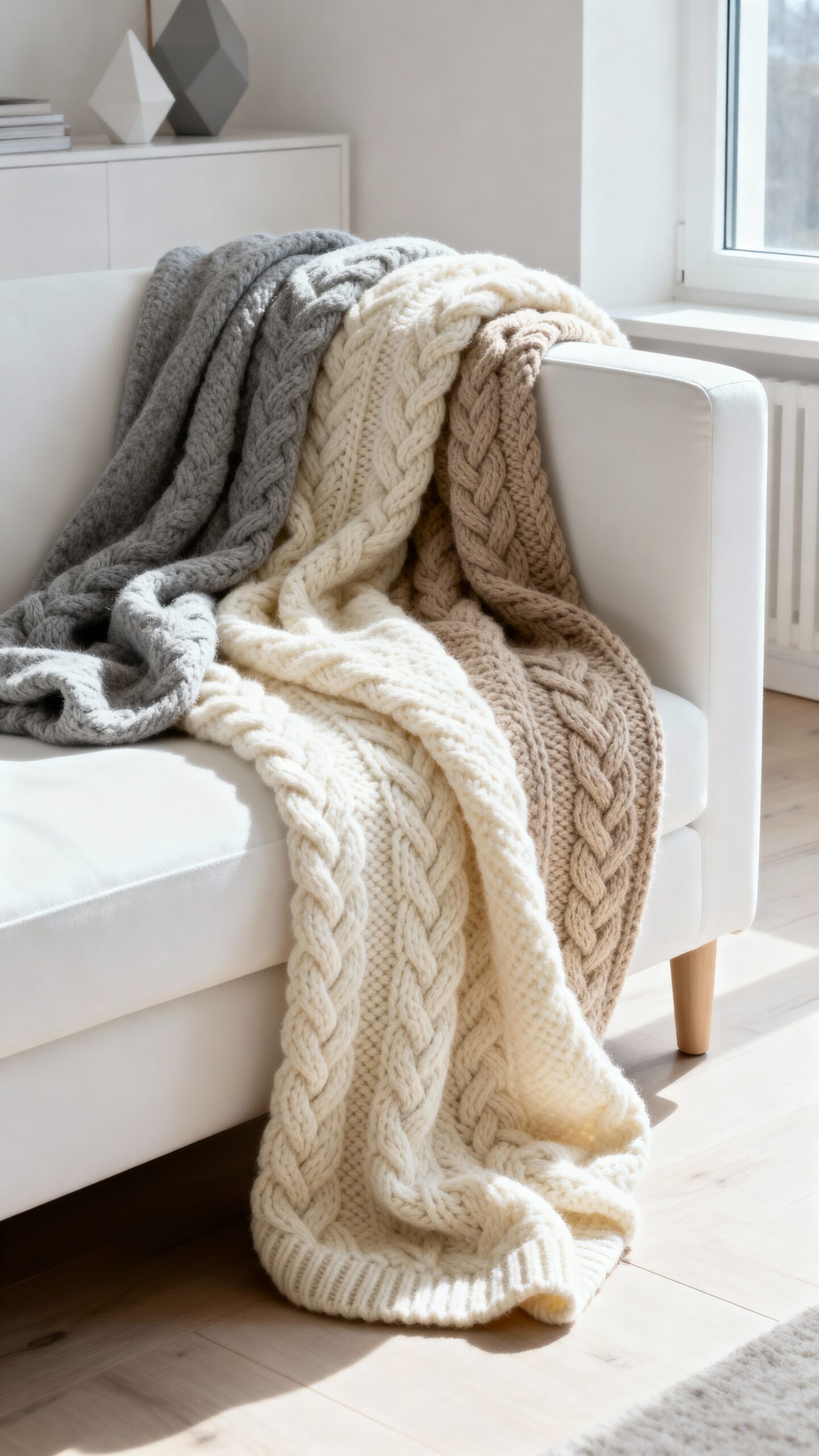 cozy scandinavian winter textured layering