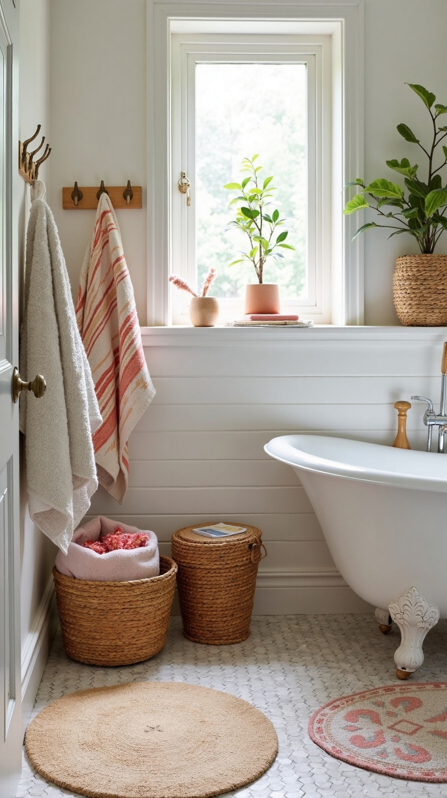 cozy textiles patterned bathroom accents