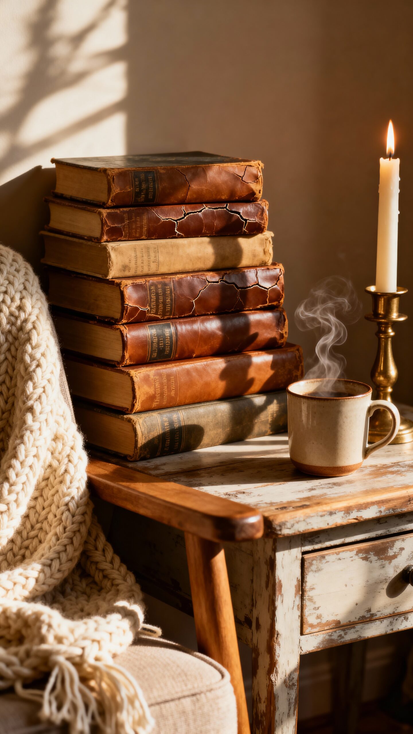 cozy vintage book filled nooks with accents